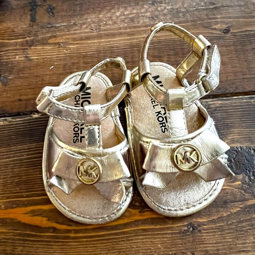 Michael Kors gold baby sandals